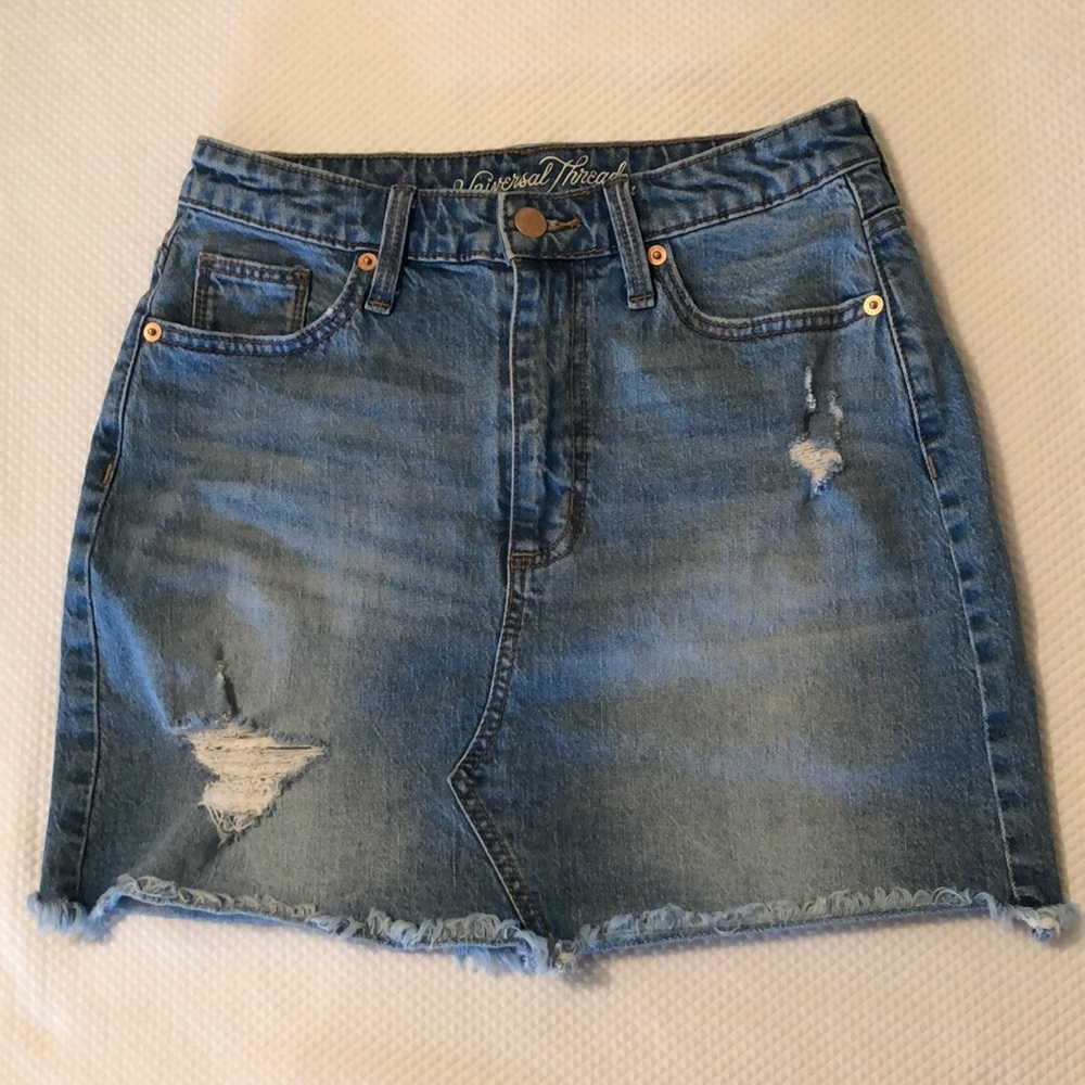 Universal Thread mini distressed denim skirt
